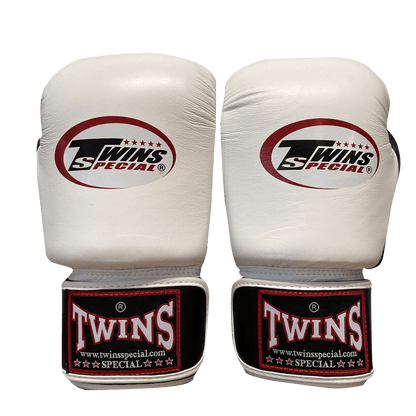 Twins Special Boxing Gloves BGVLA-2T Bk/Wh/Bk White Front - SUPER EXPORT SHOP