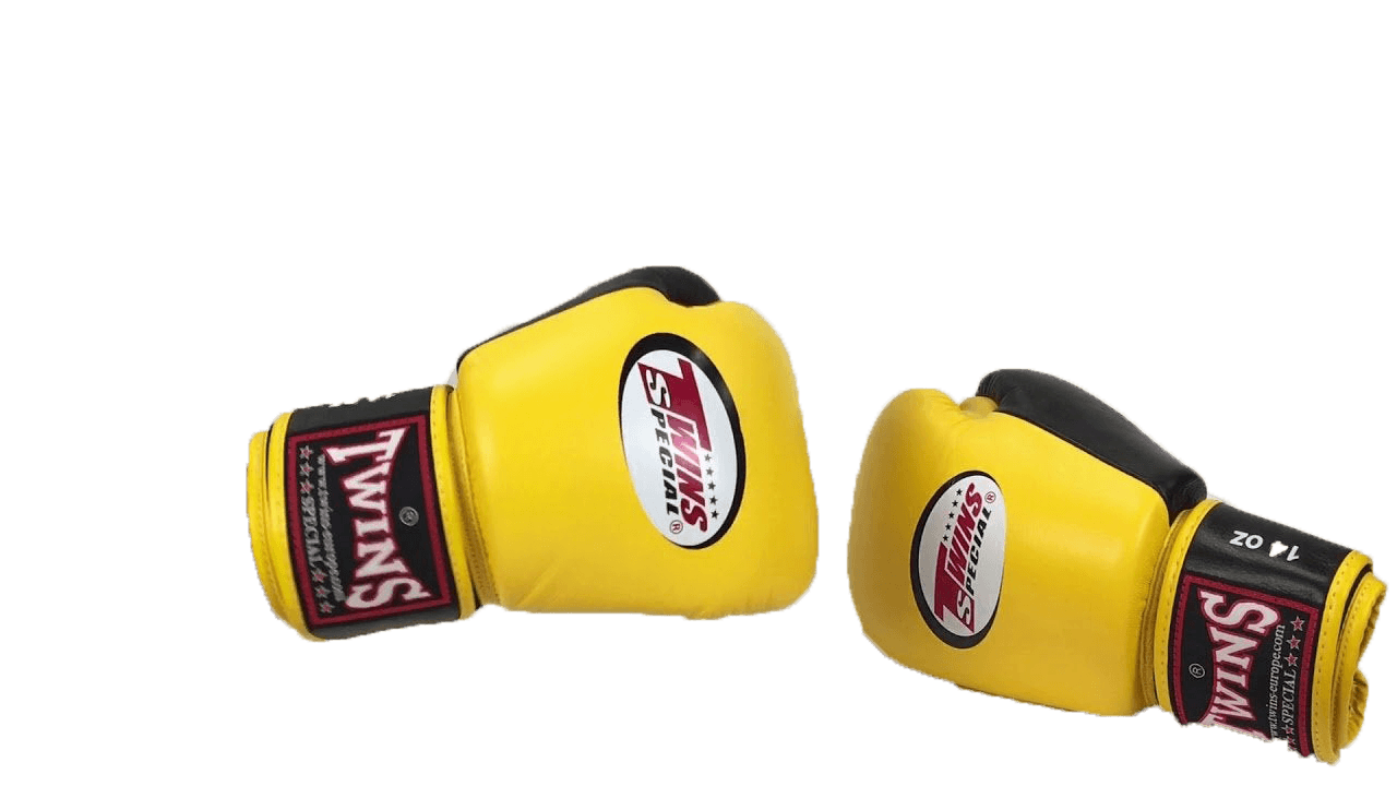 Twins Special BOXING GLOVES BGVLA2 AIR FLOW BK/YE/BK YELLOW FRONT
